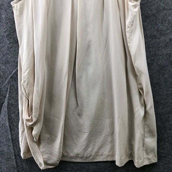 Theory Terabi Silk Halter Top Womens P (SP) Beige Drape Sleeveless Tunic Cami - Picture 5 of 11